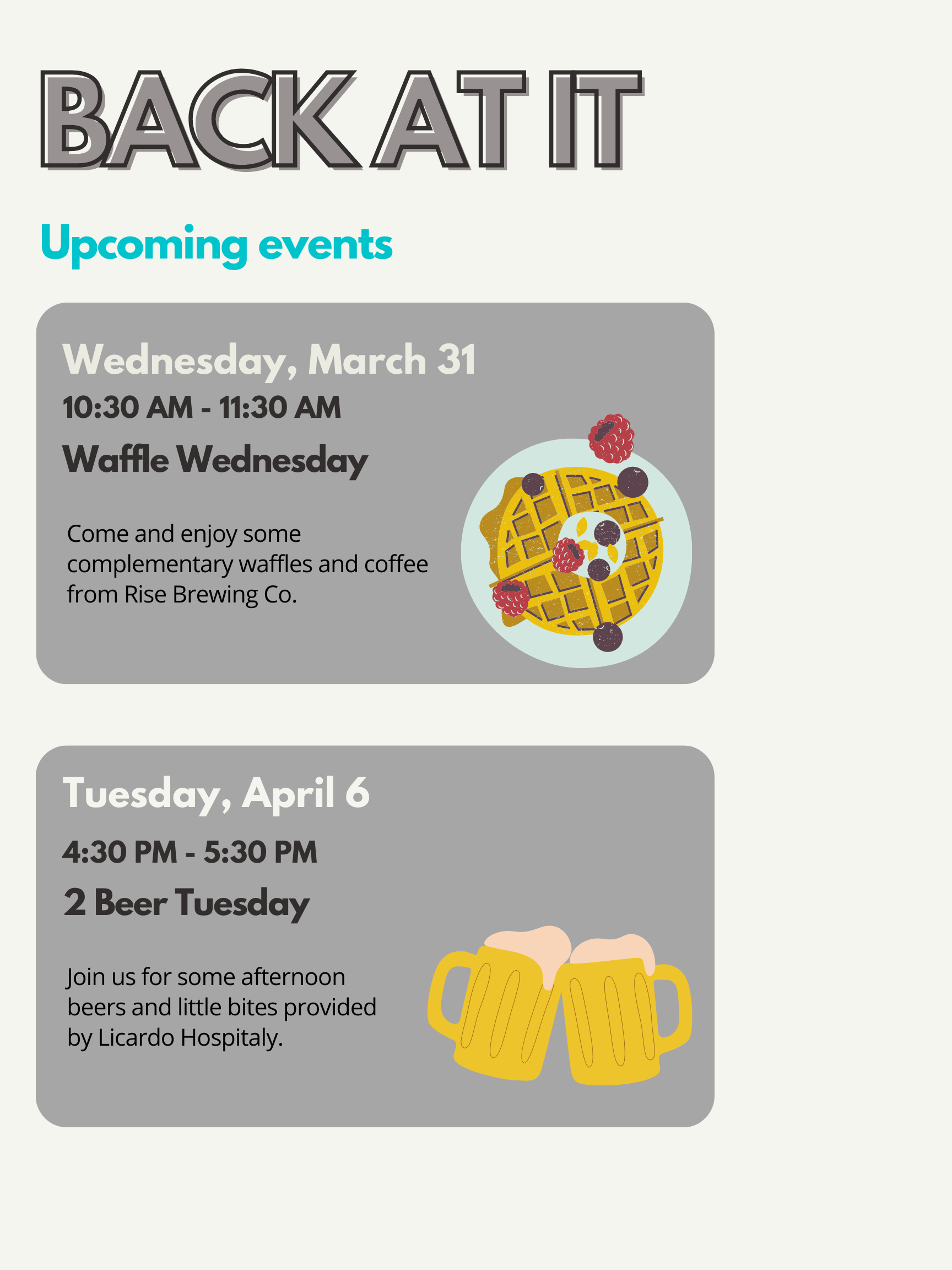Upcoming Events - Waffle Wednesday 